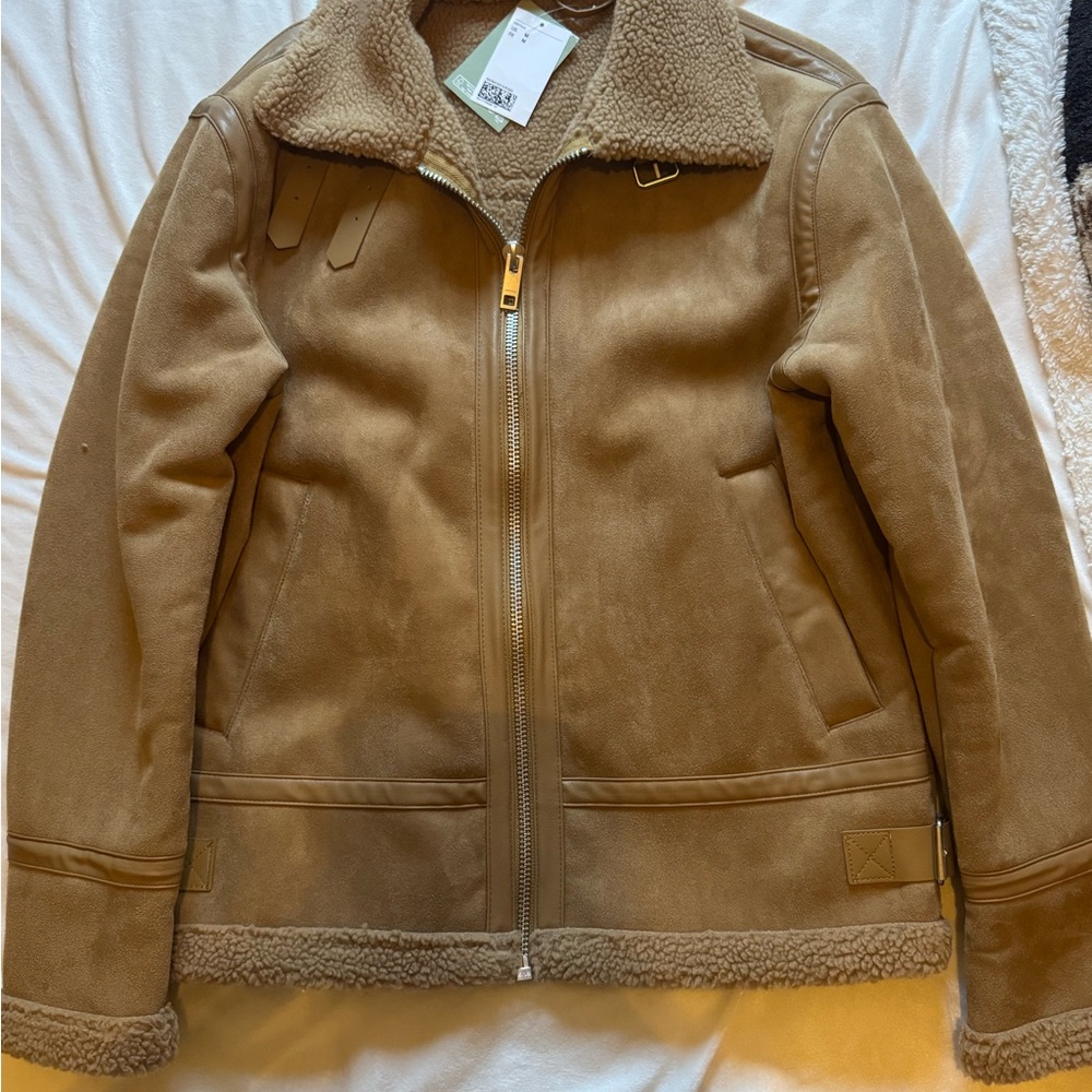 Tan Shearling Jacket Brand New